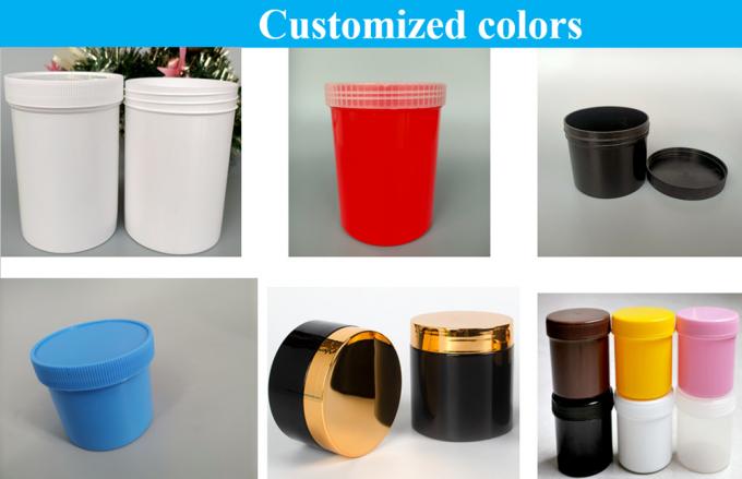 Wholesale Cosmetic Food Packaging 150ml 250ml 500ml White Black Blue PP Plastic Cosmetic Cream Jar with White Screw Cap