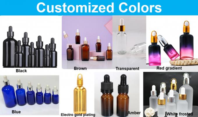 Hot Sale 10ml 20ml 30ml 50ml Mini Round Empty Cosmetic Glass Essential Oil Bottle with Plastic Black Dropper Cap