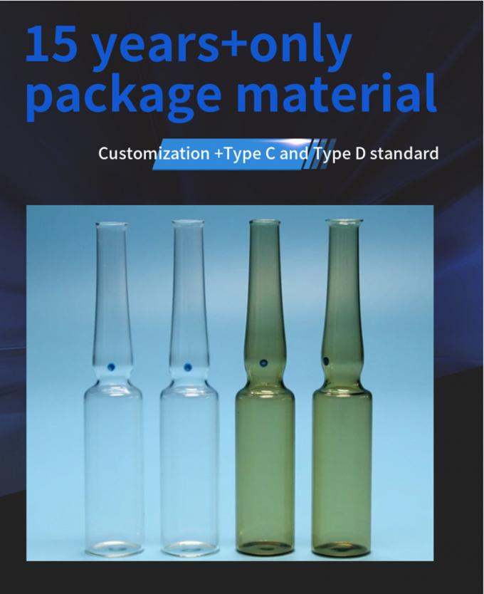 10ml Amber Moulded Glass Ampoules for Antibiotics Transparent Moulded Injection Glass Ampoule Bottles with Blue Cut Point Mark