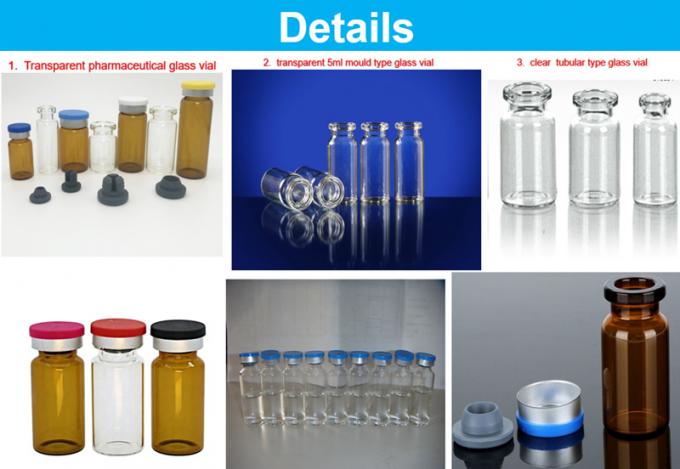 Pharmaceutical 5ml 10ml Empty Amber Clear Injection Tubular Glass Vial Bottle with Butyl Rubber Stopper