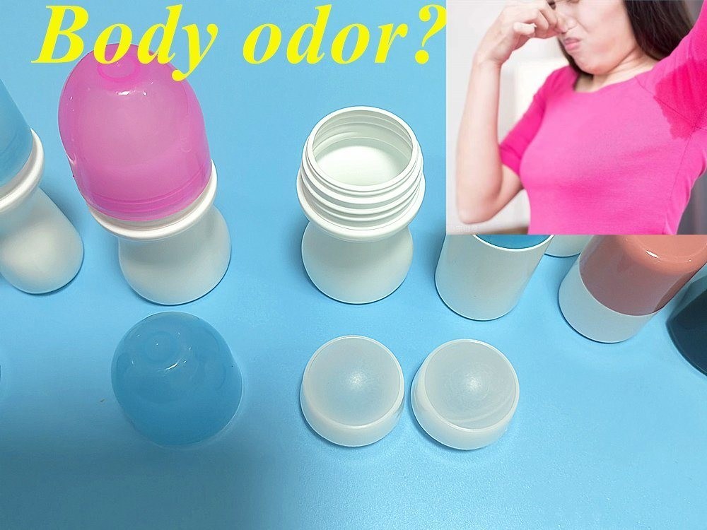 50ml 60ml minyak esensial bau tubuh Perawatan kulit ketiak Plastik HDPE Deodorant Antiperspirant Plastik Roll on Bottle