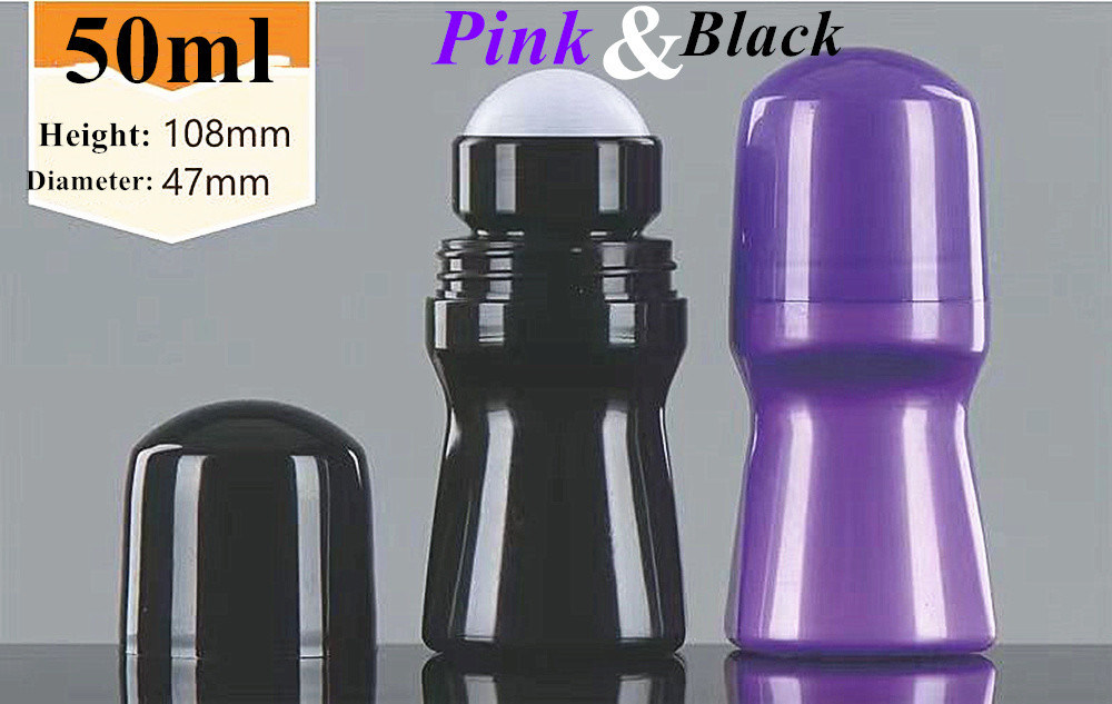 50ml HDPE kosong bulat Plastik Roll pada Deodorant Botol Roller Body Botol wangi Plastik Roll pada Botol Antiperspirant
