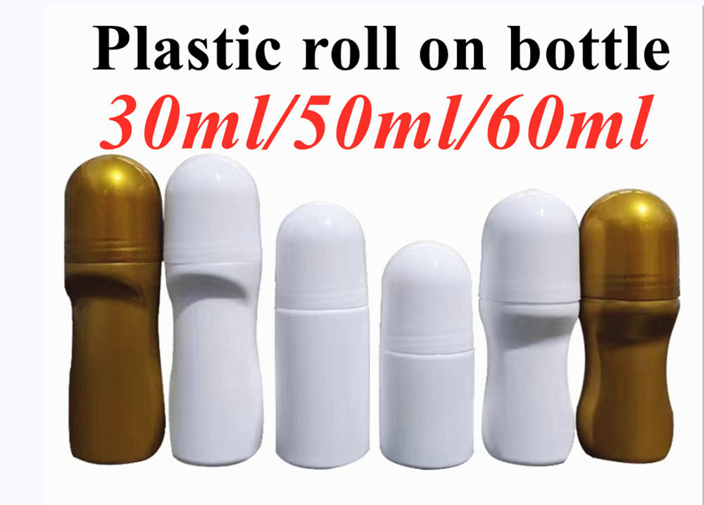 30ml 50ml HDPE Plastik Deodoran Kosong Rol Minyak Esensial di Plastik Botol Bau tubuh Parfum Plastik Roller di Botol