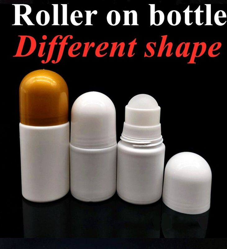 HDPE 30ml 50ml 60ml Plastik Roll on Cylindrical Round Roller Bottle Deodorant bottle Container dengan Plastic Roller Ball