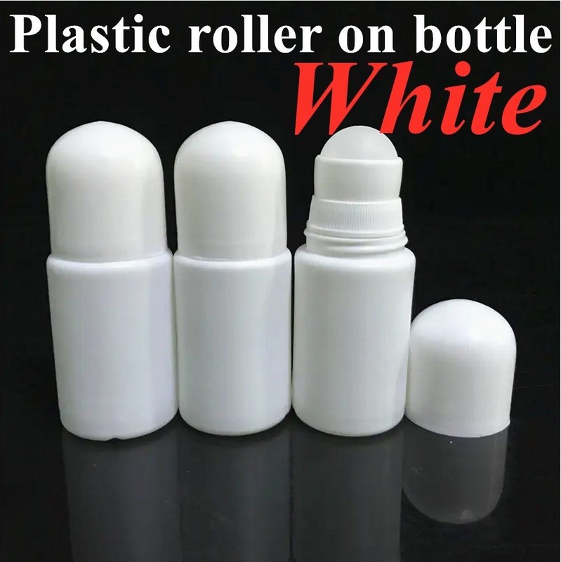 30ml 50ml 60ml HDPE Plastik Putih Plastik Deodorant Minyak Esensial Roll pada Botol dengan Roller Ball