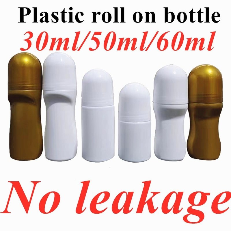 30ml 50ml 60ml HDPE Plastik Putih Plastik Deodorant Minyak Esensial Roll pada Botol dengan Roller Ball