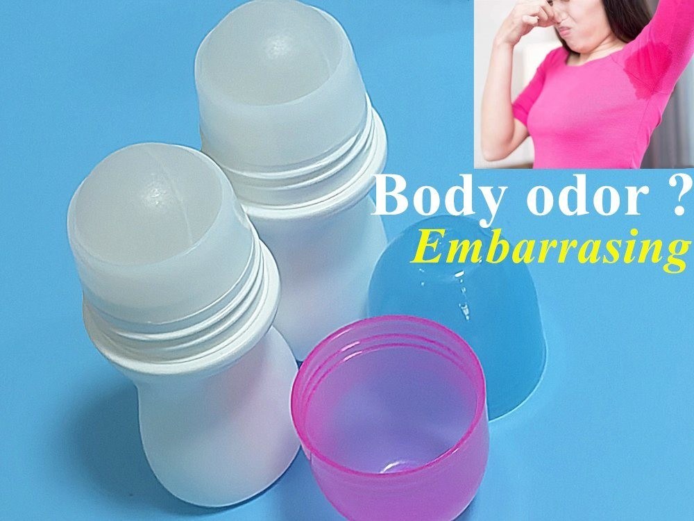 HDPE 30ml 50ml 60ml 100ml Plastik Roll pada Putih Silinder Bottle Roller Bulat Deodorant Container dengan roll pada bola