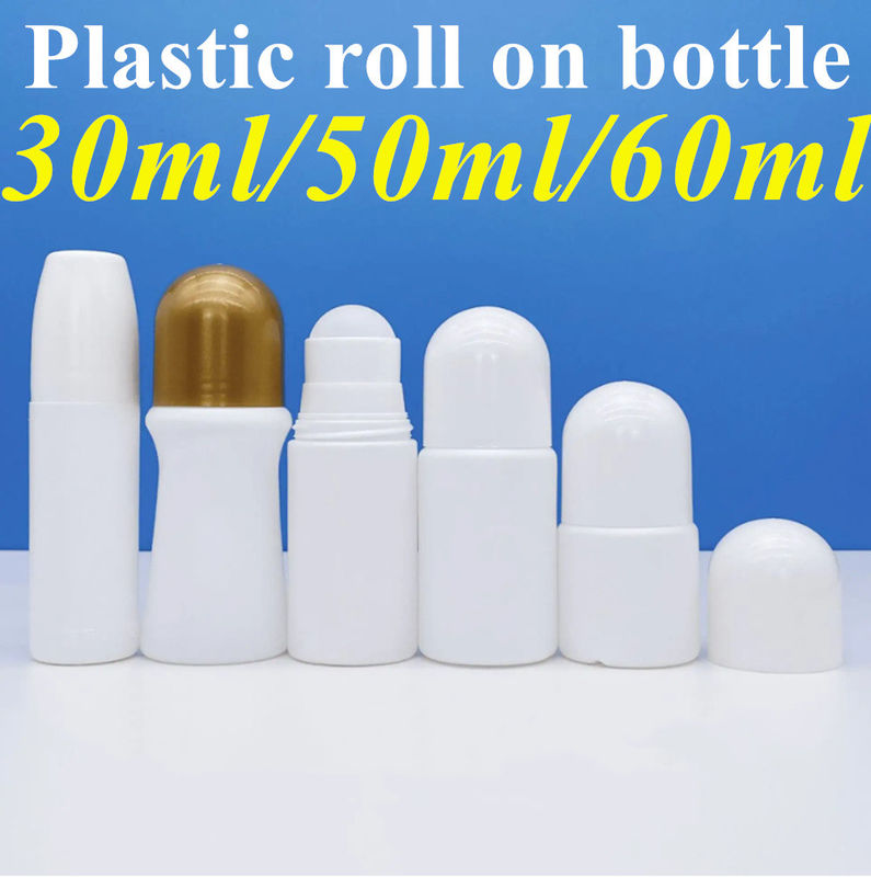 30ml 50ml 60ml Perfume Cream Perfume Deodorant Container Roller Round Empty HDPE Roll pada Botol Deodorant