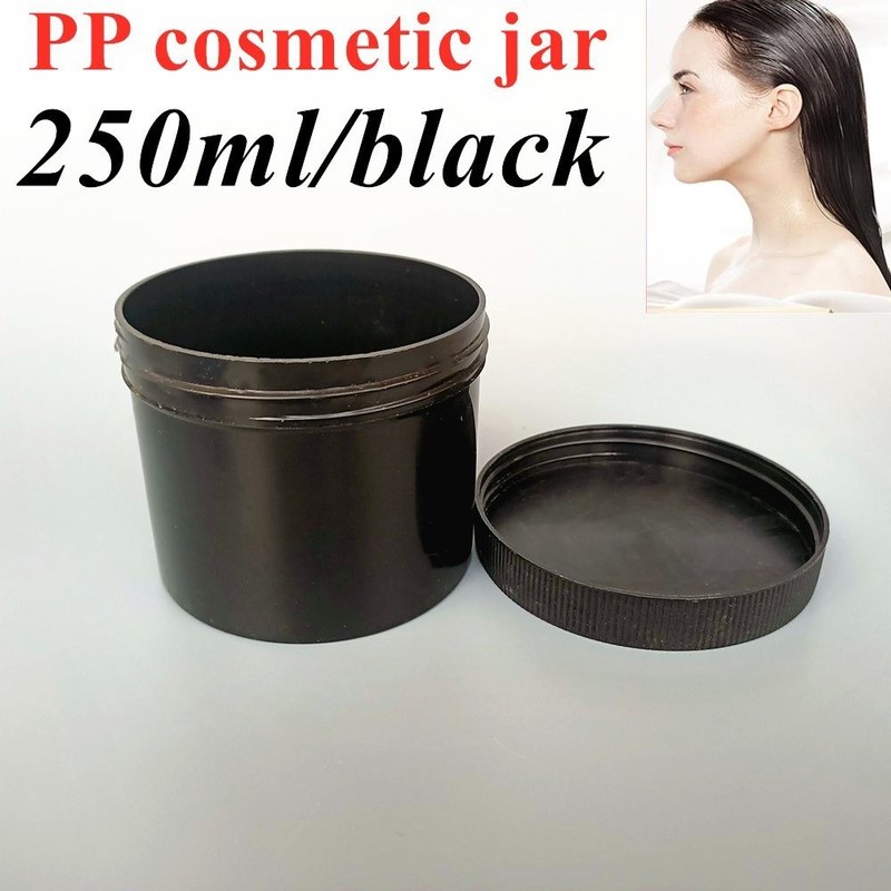 PP Plastik Cosmetic Jar Mewah 150ml 250ml 500ml 4oz Cosmetic Jar Putih Translucent Hitam Biru PP Plastik Cream Jar