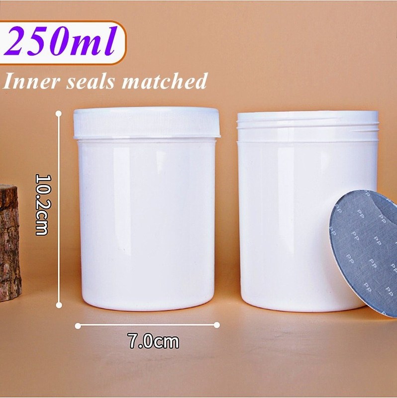 12oz 16oz 6oz 8oz 150ml 250g 500g Putih Bening Hitam Merah Biru Bulat Mulut lebar PP plastik Botol salep kosmetik
