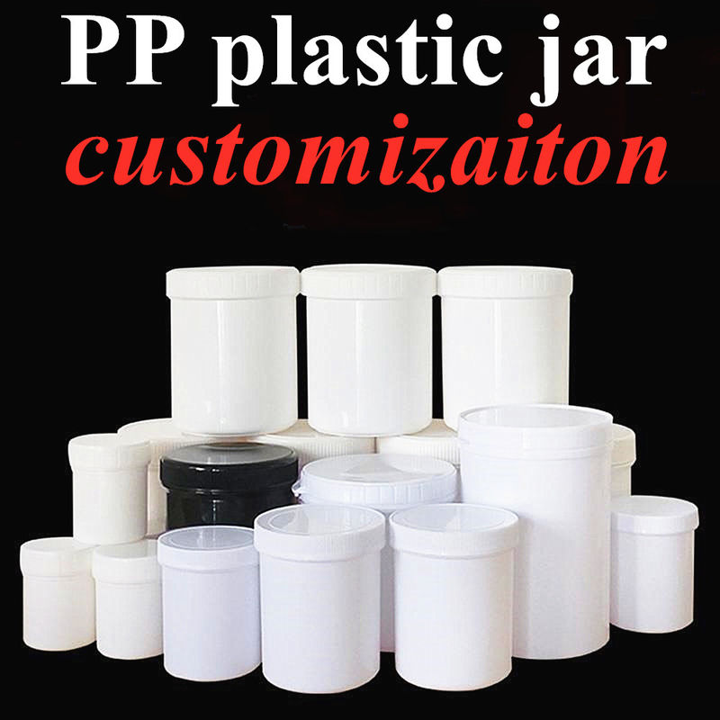 250ml 8oz 500ml 950ml 1000ml PP Plastik Kosmetik Bening Translucent Putih Pot Plastik Salep Cream Jar dengan Screw Cap