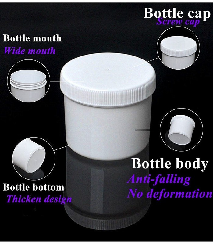 16oz Hitam Putih PP Cosmetic Jar 250ml 500ml 1000ml Kosmetic Empty Container botol kosmetik