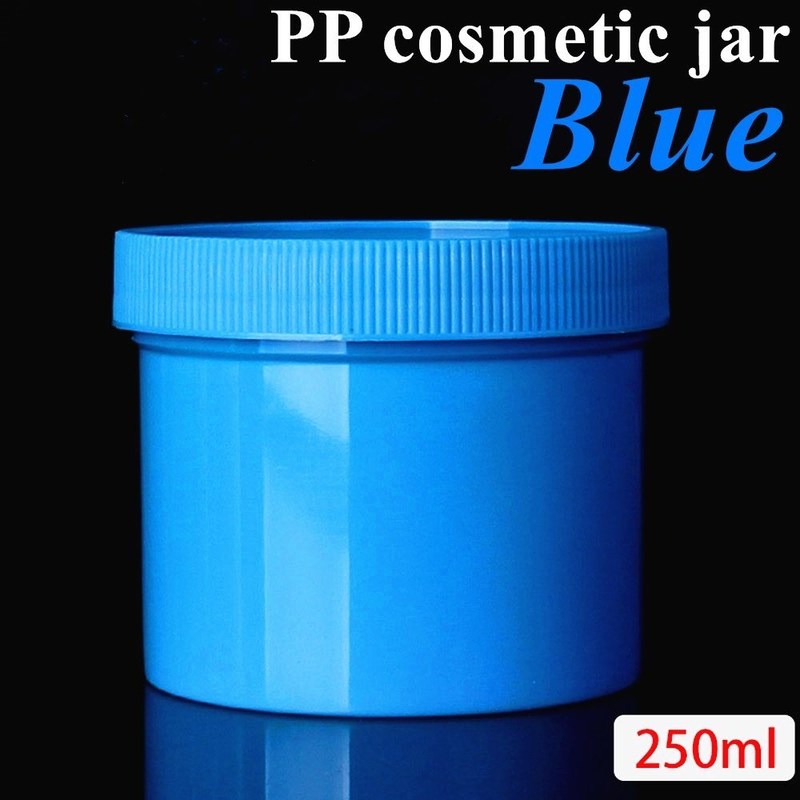 Biru putih hitam PP Cream Jar kecil Kontainer PP Cream Jar Dengan Tutup Untuk Kosmetik
