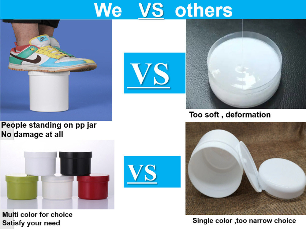 Biru putih hitam PP Cream Jar kecil Kontainer PP Cream Jar Dengan Tutup Untuk Kosmetik