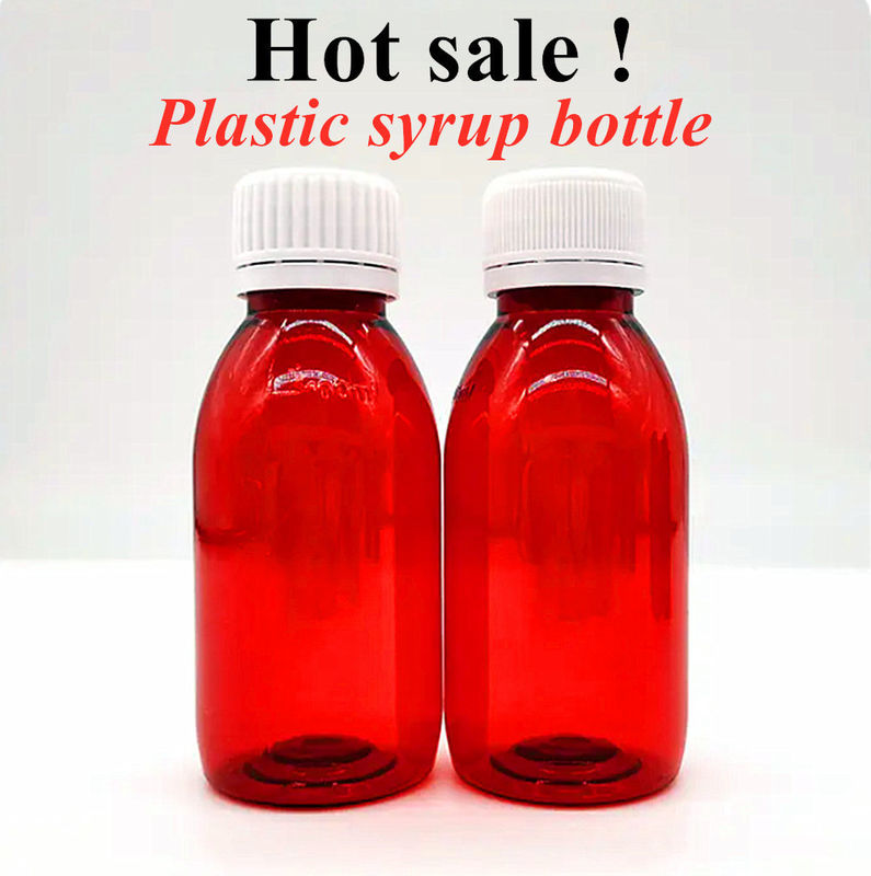 3oz 4oz Amber Sirup Botol Kaca dengan 28mm leher Plastik Sirup Batuk Farmasi Botol untuk Cairan Oral