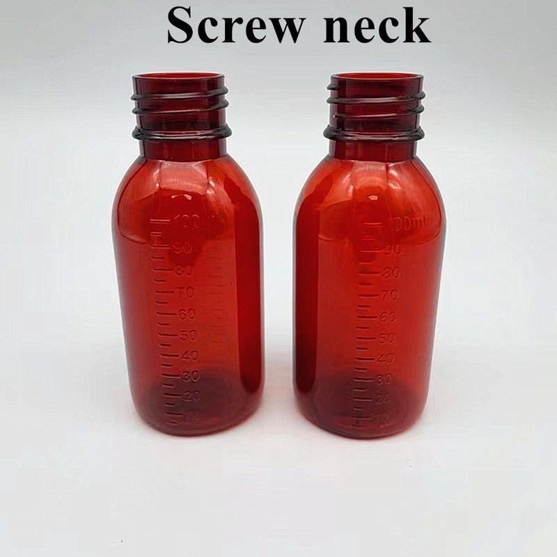 100ml 120ml 150ml Ample Pet Red Container Cough Syrup Botol Obat oral cair cokelat Botol Plastik