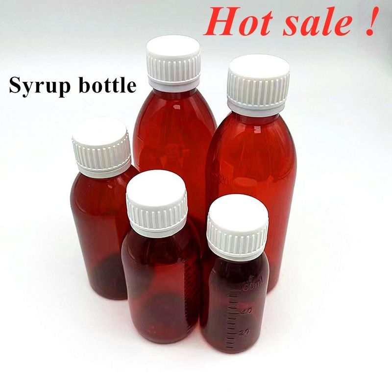 3oz 4oz 5oz Pet Pharmaceutical Container Amber Round Farmasi Medicine Oral Botol Sirup Cairan