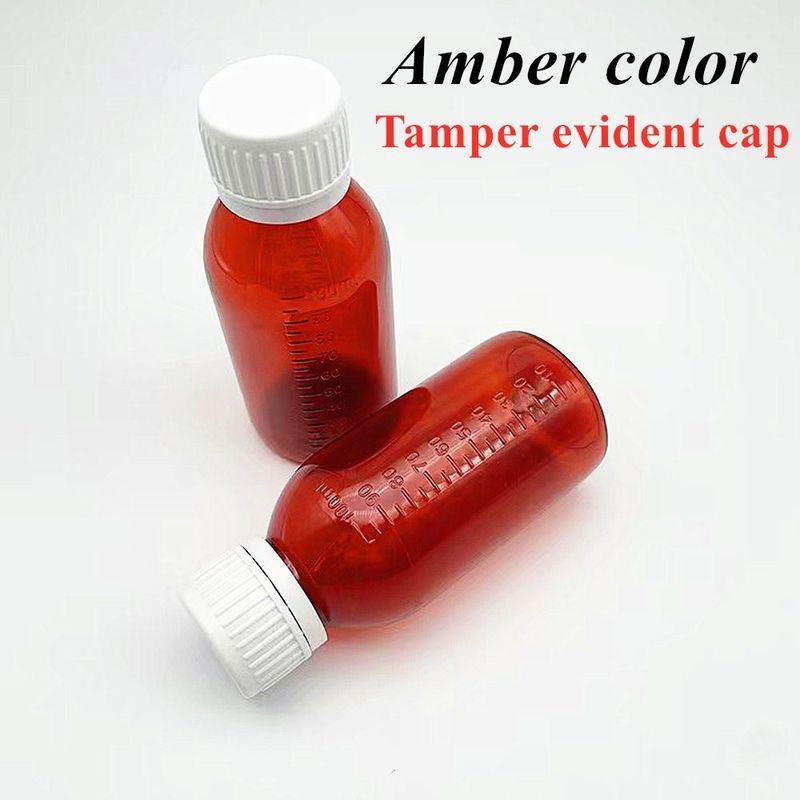 3oz 4oz 5oz Pet Pharmaceutical Container Amber Round Farmasi Medicine Oral Botol Sirup Cairan