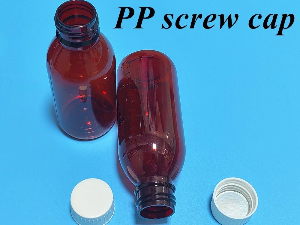 100ml 120ml 150ml DIN28 Plastik PET Brown Botol Cairan Oral Amber Obat Sirup Batuk Botol untuk Ropp Cap