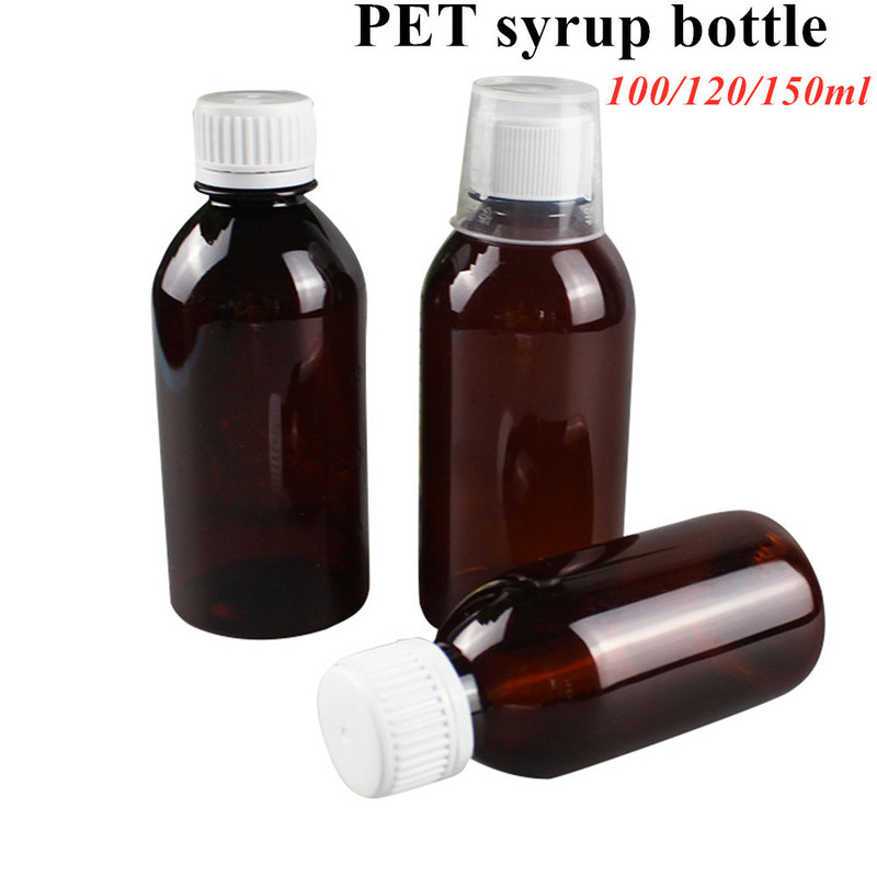 Botol Sirup Hewan 100ml 120ml Brown Dengan Tutup Sekrup CRC Untuk Cairan Oral