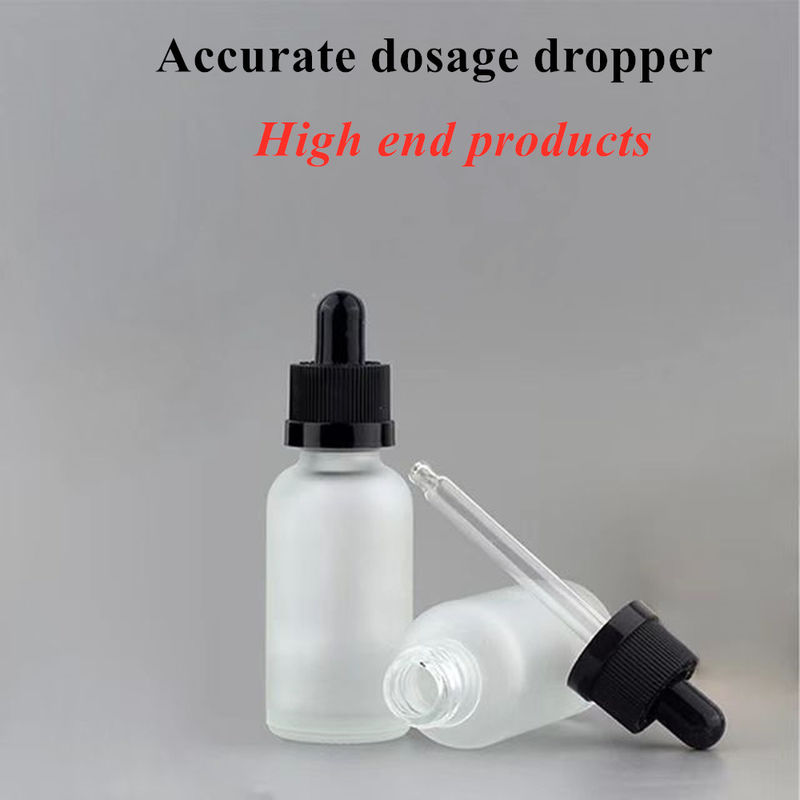 5ml 20ml 30ml 50ml bulat kosong Putih Frosted Glass Serum Minyak Rambut Botol minyak jenggot Minyak Esensial Botol dropper kaca