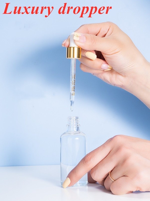 10ml 20ml 30ml Emtpy Round White Frosted Glass Botol Minyak Esensial untuk perawatan rambut Serum Kosmetik Penggunaan dengan Dropper