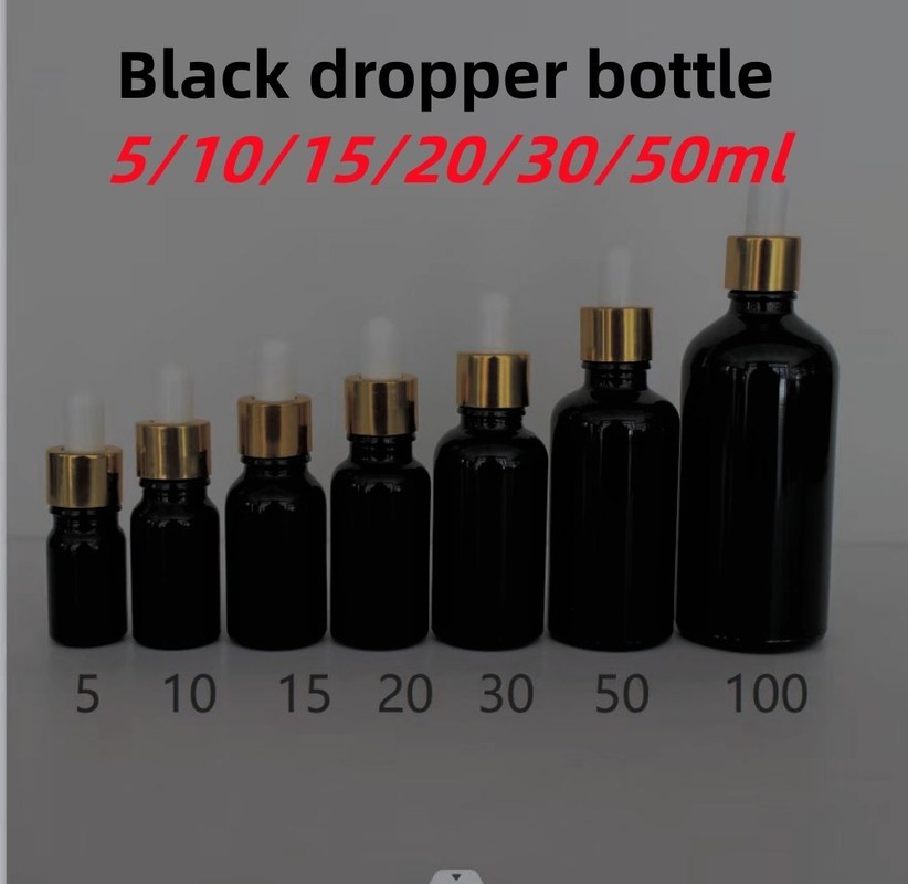 10ml 20ml 30ml 50ml Botol Dropper Kaca Hitam Botol Minyak Esensial Botol Kaca Botol Kaca dengan anti anak