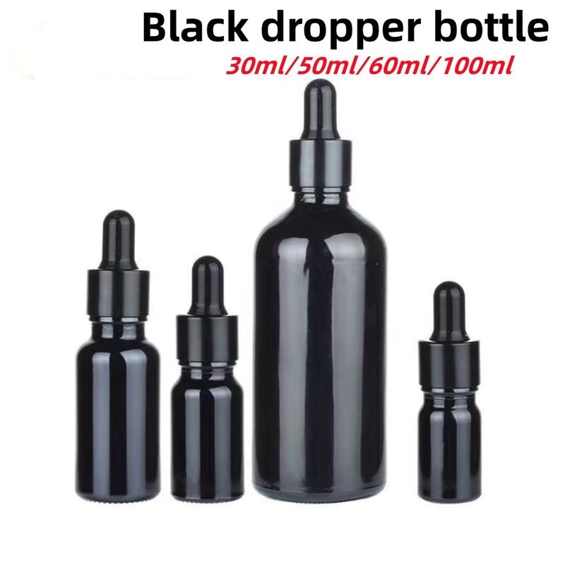 10ml 20ml 30ml 50ml Botol Dropper Kaca Hitam Botol Minyak Esensial Botol Kaca Botol Kaca dengan anti anak