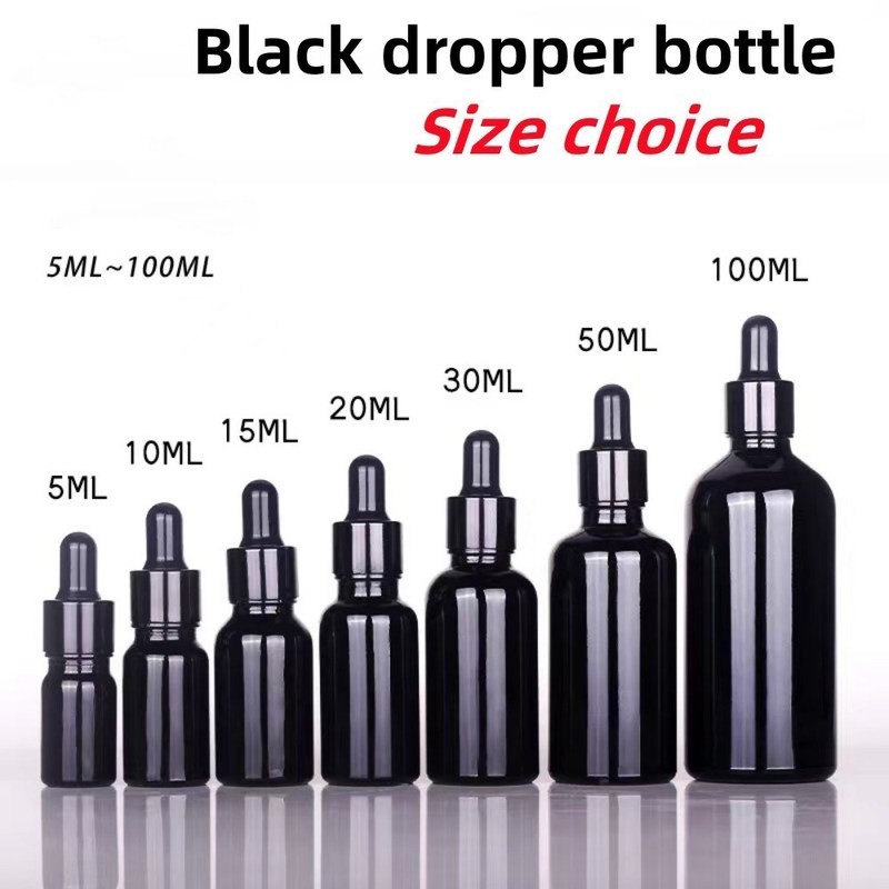 10ml 20ml 30ml 50ml Botol Dropper Kaca Hitam Botol Minyak Esensial Botol Kaca Botol Kaca dengan anti anak