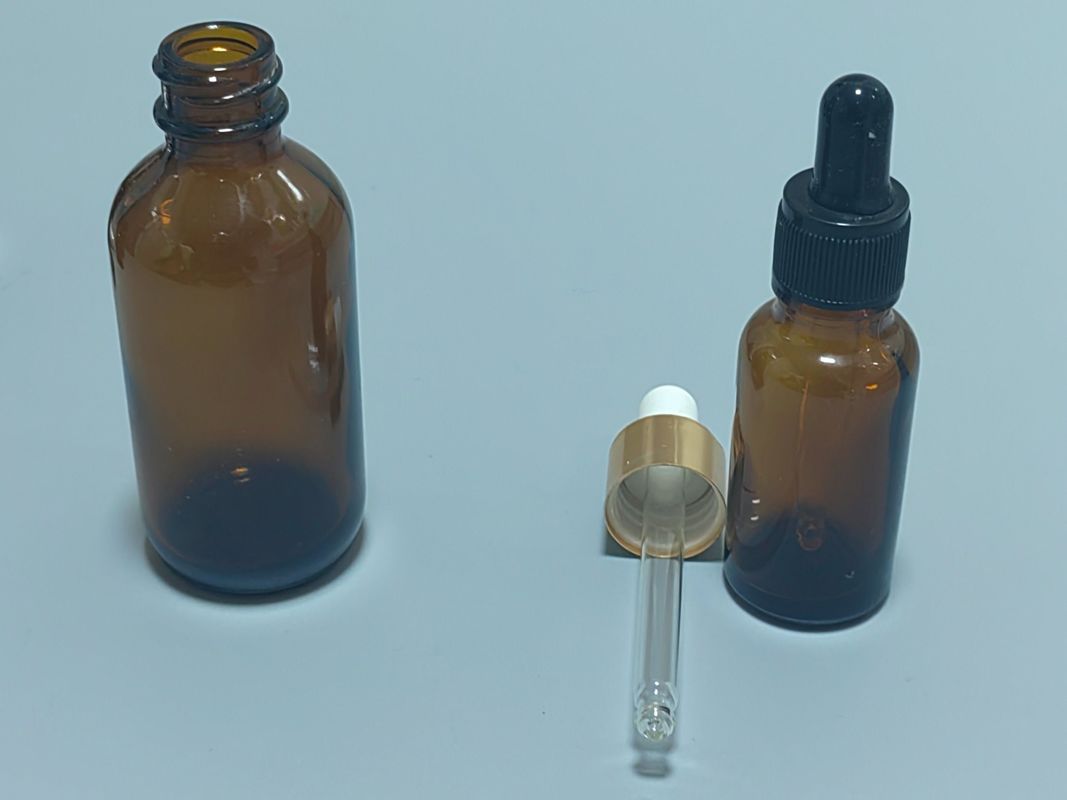 Kemasan minyak esensial 1OZ 2OZ 20ml 30ml 50ml Amber serum minyak esensial Botol dropper kaca dengan tutup Childproof