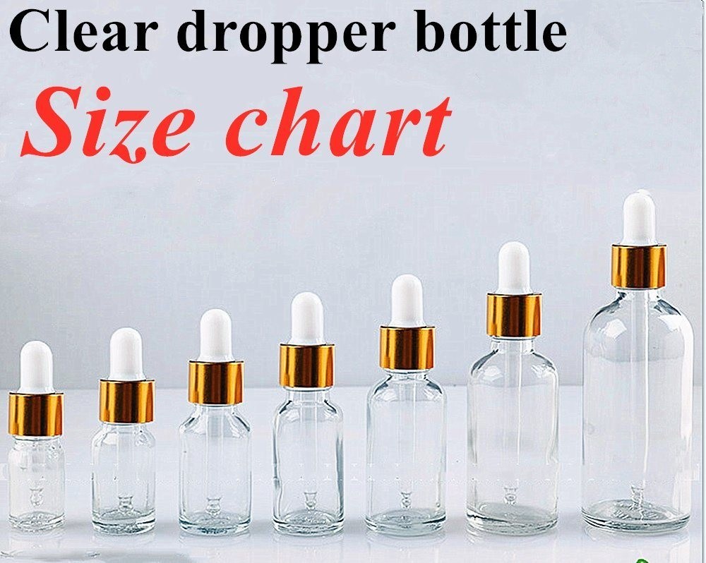 15ml 20ml 50ml 100ml mewah kosong Jelas Serum transparan rambut minyak esensial botol dropper kaca untuk perawatan kulit