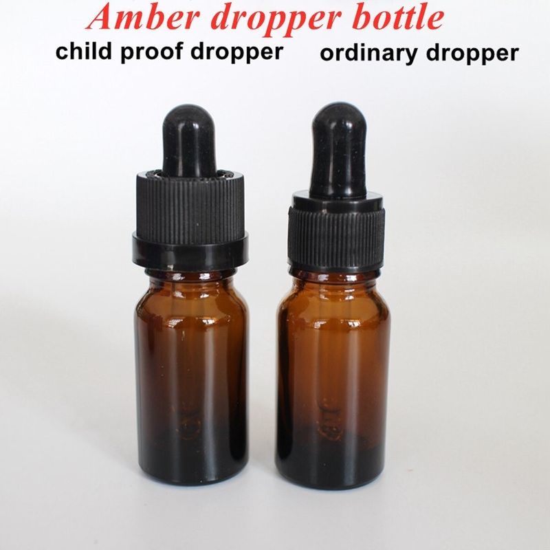 30ml 50ml Empty Round Amber Travel Portable serum skin care Essential Oil Glass Dropper Bottle dengan Dropper Childproof