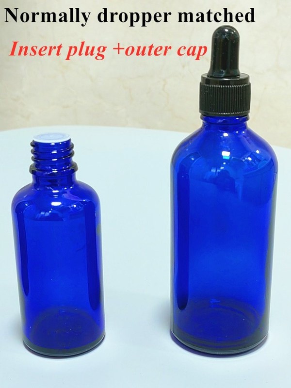 20ml 30ml minyak esensial serum perawatan kulit botol kemasan kosmetik Cobal Blue Glass Dropper Botol dengan Dropper