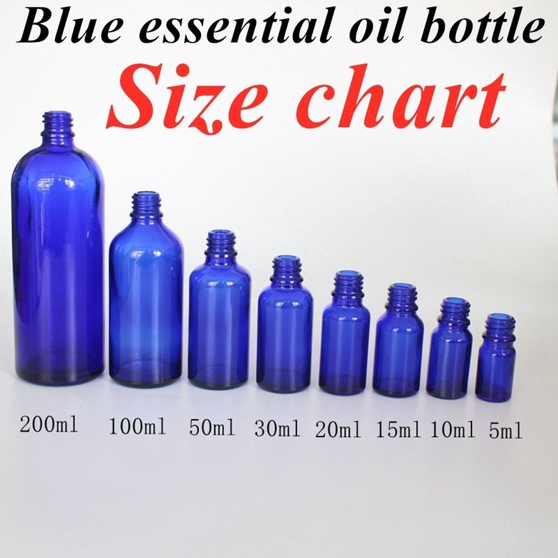 Botol Dropper Serum Biru Kaca Kosmetik 20ml 30ml 50ml Botol Kaca Minyak Esensial Mewah dengan Dropper