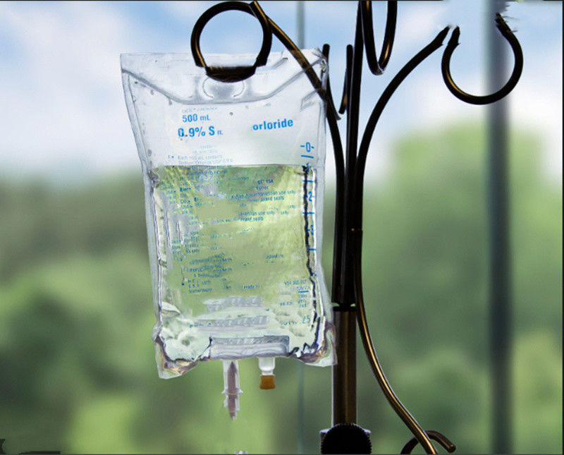 100ml 250ml 500ml Single Port Double Port Medical PVC Empty IV Infusion Bag dengan Stopper PVC IV fluid bag