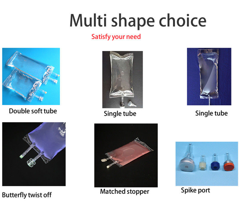 2000ml 3000ml 5000ml Butterfly Dual Port Twist Off Transfusion PVC Infusion Bag sekali pakai untuk hewan
