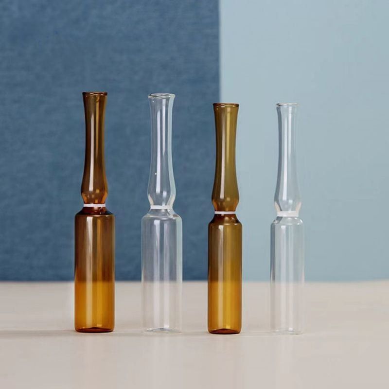 1ml 2ml 5ml Breaking Ring Ampul Kaca Amber Transparan USP I Kemasan Farmasi Ampul kaca dengan standar ISO
