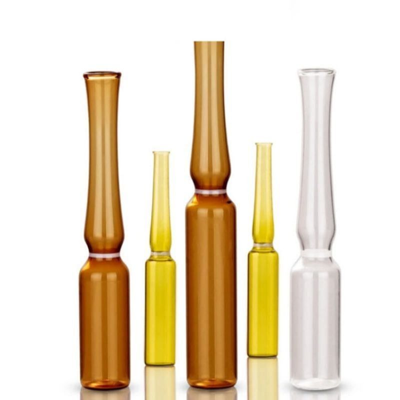 1ml5ml 10ml 20ml kosmetik perawatan kulit farmasi Ampul kaca warna cincin logo pencetakan layar cetak bentuk B bentuk