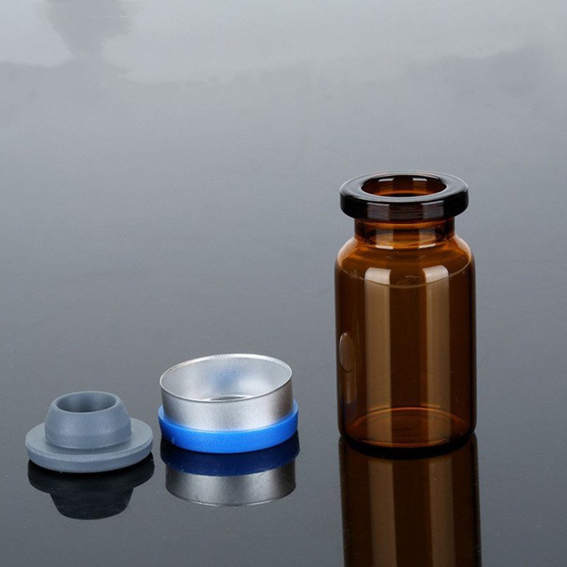 Farmasi 5ml 10ml Empty Amber Clear Injection Tubular medical Glass bottle Vial Bottle dengan Butyl Rubber Stopper