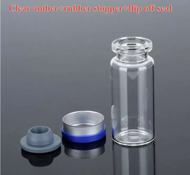 Farmasi 5ml 10ml Empty Amber Clear Injection Tubular medical Glass bottle Vial Bottle dengan Butyl Rubber Stopper