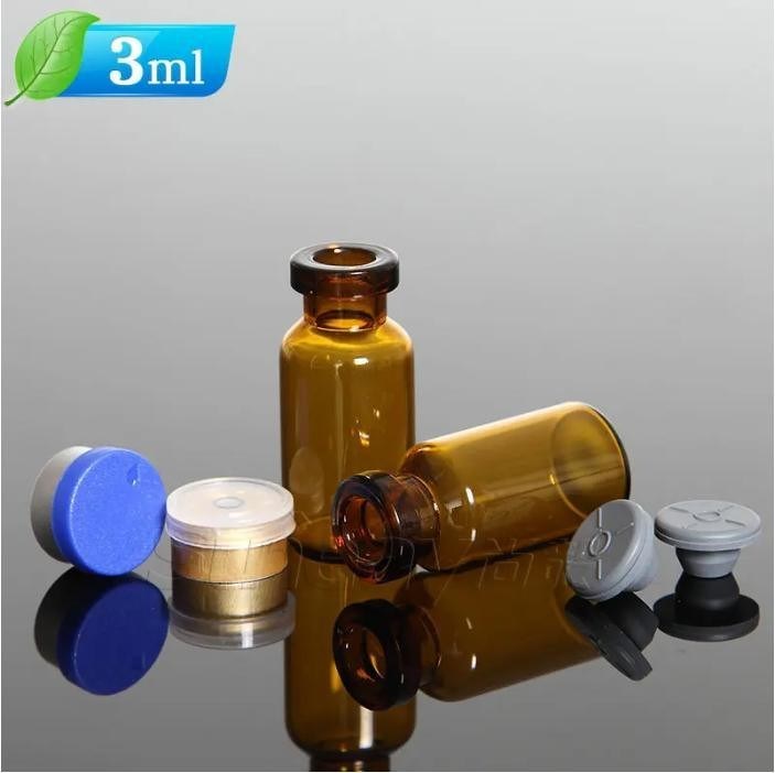 5 ml 7 ml Kaca Borosilikat Bening dan Biru Vial Injeksi Kaca Tubular untuk Vaksin dengan Tutup Plastik Aluminium