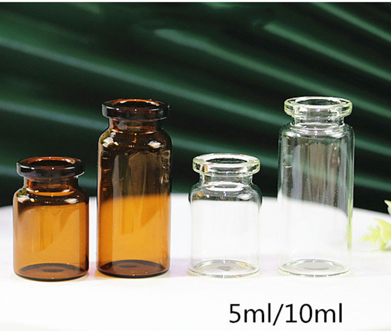 Vial Kaca Tipe I Bentuk Vial Kaca Medis 10ml Dengan Tutup Karet