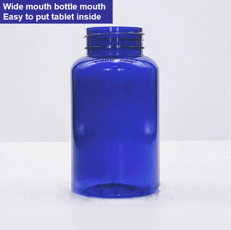Plastik biru PET 100ml Kapsul botol pil dengan cap sekrup perak Obat Vitamin suplemen botol wadah
