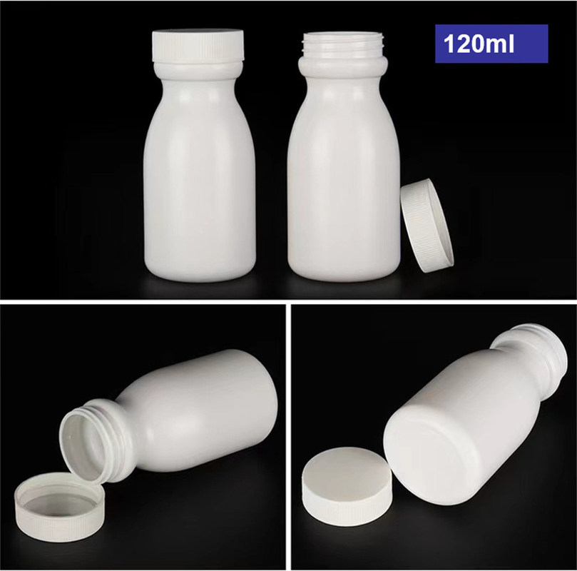 50ml 120ml 150ml Empty White HDPE Pill Container Obat Vitamin Kapsul pil Penyimpanan Obat plastik Botol HDPE M