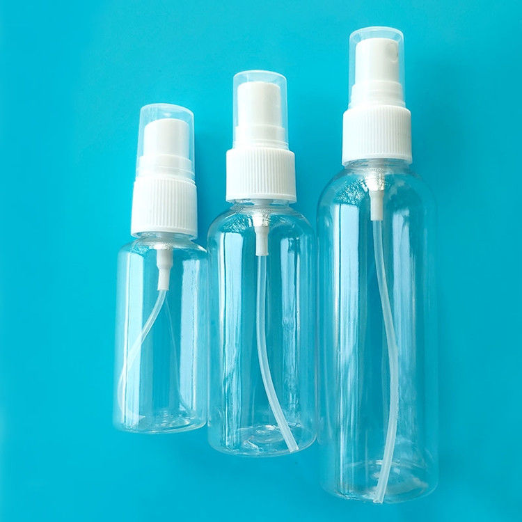 Ukuran Perjalanan portabel Botol Semprot Plastik Kosong Alkohol PET Hand Sanitizer Pompa Semprot Putih Botol Semprot Plastik Tubuh