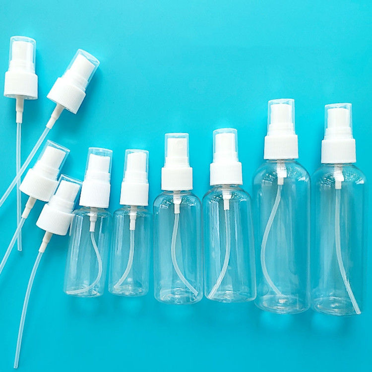 Ukuran Perjalanan portabel Botol Semprot Plastik Kosong Alkohol PET Hand Sanitizer Pompa Semprot Putih Botol Semprot Plastik Tubuh