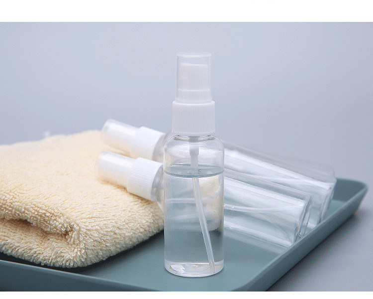 30ml 60ml 100ml isi ulang alkohol bening transparan Botol Semprot Plastik Kosong Botol Semprot PET Dengan Semprot Kabut halus