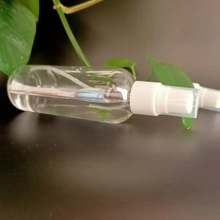 50ml portabel perjalanan kantong kecil transparan lotion alkohol desinfektan botol semprotan plastik PET bulat datar