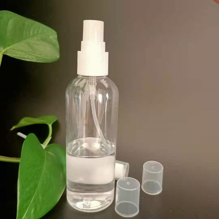 50ml portabel perjalanan kantong kecil transparan lotion alkohol desinfektan botol semprotan plastik PET bulat datar