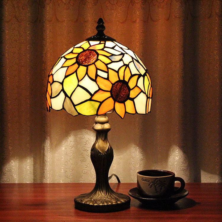 Restoran Kamar Tidur Kamar Kopi Meja Baca Kerajinan Tangan Dekorasi mosaik bunga Turki Lampu Meja Kaca Tinta